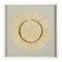Paintings - ROSACE wall decoration ecru and gold pleated palm leaves 80x80 - BLANC D'IVOIRE