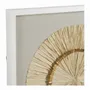 Paintings - ROSACE wall decoration ecru and gold pleated palm leaves 80x80 - BLANC D'IVOIRE
