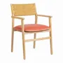 Chairs - PALOMA chair raspberry ash velvet blond wood finish 60.5x54x87 - BLANC D'IVOIRE