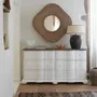 Mirrors - ISIS mirror natural rattan and metal 100x5x100 - BLANC D'IVOIRE