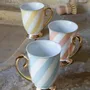 Mugs - Madame de Récamier mug with pastel stripes - 3 assorted - MATHILDE M.