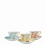 Mugs - Madame de Récamier pastel striped coffee cup and saucer - 3 assorted - MATHILDE M.