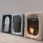 Miroirs - Miroir pleine longueur en velours biomorphique gris par Brandi Howe - TULESTE FACTORY