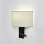 Wall lamps - CORBA wall lamp with reader black - LUXCAMBRA