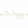Other wall decoration - Little Word Gold Brass Wire Wall Decor ” Be happy" - BIJOUX DE MUR