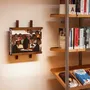 Bookshelves - Wall-Mounted Adjustable Display Frame, Walnut Wood - GUARDAMI