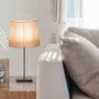 Lampes de table - INDIANA lampe à poser avec abat-jour d'organza beige - LUXCAMBRA