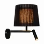Wall lamps - INDIANA wall lamp with reader, black organza shade - LUXCAMBRA
