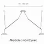 Hanging lights - ABSIDIOLA moving hanging lamp with 2 ceramic shades - LUXCAMBRA