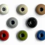 Hanging lights - ABSIDIOLA mini moving hanging lamp with 4 alabaster/ceramic shades - LUXCAMBRA