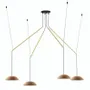 Hanging lights - ABSIDIOLA moving hanging lamp with 4 plato ceramic shades - LUXCAMBRA