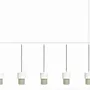 Suspensions - KAN suspension linéal en blanc avec 5 abat-jours en cotonet sable - LUXCAMBRA