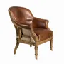 Armchairs - Cognac brown leather armchair - ANGEL CERDÁ