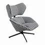 Armchairs - Fauteuil pivotant en tissu noir et blanc - ANGEL CERDÁ