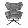 Armchairs - Fauteuil pivotant en tissu noir et blanc - ANGEL CERDÁ