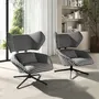 Armchairs - Fauteuil pivotant en tissu noir et blanc - ANGEL CERDÁ