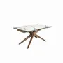 Dining Tables - Rectangular extendable dining table in porcelain marble and walnut - ANGEL CERDÁ