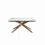 Dining Tables - Rectangular extendable dining table in porcelain marble and walnut - ANGEL CERDÁ