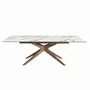 Dining Tables - Rectangular extendable dining table in porcelain marble and walnut - ANGEL CERDÁ