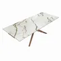 Dining Tables - Rectangular extendable dining table in porcelain marble and walnut - ANGEL CERDÁ