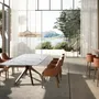 Dining Tables - Rectangular extendable dining table in porcelain marble and walnut - ANGEL CERDÁ