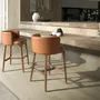 Stools - Brown leatherette stool - ANGEL CERDÁ
