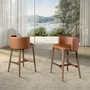 Stools - Brown leatherette stool - ANGEL CERDÁ