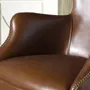 Chaises - Fauteuil de bureau pivotant cuir marron foncé - ANGEL CERDÁ