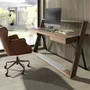 Chaises - Fauteuil de bureau pivotant cuir marron foncé - ANGEL CERDÁ