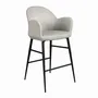 Stools - Light grey fabric stool - ANGEL CERDÁ