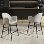 Stools - Light grey fabric stool - ANGEL CERDÁ