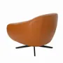 Fauteuils - Fauteuil pivotant en cuir brun - ANGEL CERDÁ