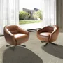 Fauteuils - Fauteuil pivotant en cuir brun - ANGEL CERDÁ