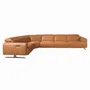 Sofas - Brown leather left corner relaxation sofa - ANGEL CERDÁ