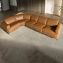 Sofas - Brown leather left corner relaxation sofa - ANGEL CERDÁ