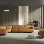 Sofas - Brown leather left corner relaxation sofa - ANGEL CERDÁ