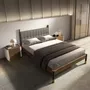 Beds - Dark grey leatherette bed - ANGEL CERDÁ