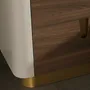 Night tables - Bedside table walnut, beige, golden polished steel and walnut top - ANGEL CERDÁ