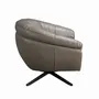 Fauteuils - Fauteuil pivotant en cuir gris - ANGEL CERDÁ