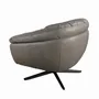 Fauteuils - Fauteuil pivotant en cuir gris - ANGEL CERDÁ