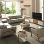 Sofas - 2 seater relaxation sofa in sand leather - ANGEL CERDÁ