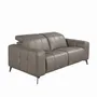 Sofas - 2-seater relaxation sofa in grey leather - ANGEL CERDÁ
