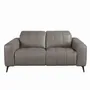 Sofas - 2-seater relaxation sofa in grey leather - ANGEL CERDÁ
