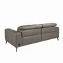 Sofas - 3-seat relaxation sofa in grey leather - ANGEL CERDÁ