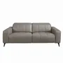 Sofas - 3-seat relaxation sofa in grey leather - ANGEL CERDÁ