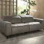 Sofas - 3-seat relaxation sofa in grey leather - ANGEL CERDÁ