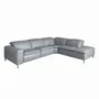 Sofas - Right chaise longue relaxation sofa in grey leather - ANGEL CERDÁ
