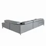 Sofas - Right chaise longue relaxation sofa in grey leather - ANGEL CERDÁ