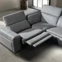 Sofas - Right chaise longue relaxation sofa in grey leather - ANGEL CERDÁ