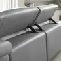 Sofas - Right chaise longue relaxation sofa in grey leather - ANGEL CERDÁ